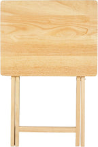 Folding TV Tray Table, Rubberwood, Natural, 19" x 14.5" x 26", Indoor, 1 Piece