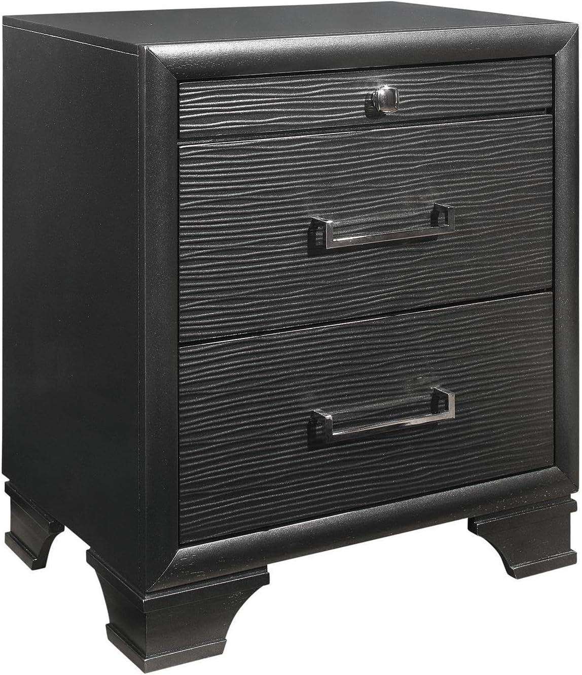 Grey Nightstand with 2-Drawer,for Small Spaces