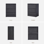SICOTAS Fluted Buffet Cabinet with Storage, 3-Drawer Sideboard Cabinet, Modern Mid-Century Coffee Bar Cabinet for Living Room, Entryway, Kitchen