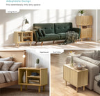 Home Zone Living Stackable Storage Cube End Table with Door or Shelf Options, Modular Bookshelf or Side Table for Living Room or Office