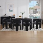 Black Sherpa Dining Chairs Set of 2, Modern Barrel Dining Room Chairs Upholstered Faux Fur Accent Chair with Arms and Round Back for Living Room Kitchen Armchair No Assembly Needed