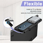 TETVIK TV Top Shelf Screen Adjustable Monitor Top Shelf Storage Bracket Tray Mount Computer Bracket for Cellphone Stand, Media Boxes, Game Console, Router, Speakers Black 2 Pieces