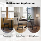 Dining Chairs Set of 4, Windsor Dining Chairs, Spindle Back Wooden Chair for Kitchen and Dining Room, Dining Room Chairs, Windsor Chairs Set (Black)