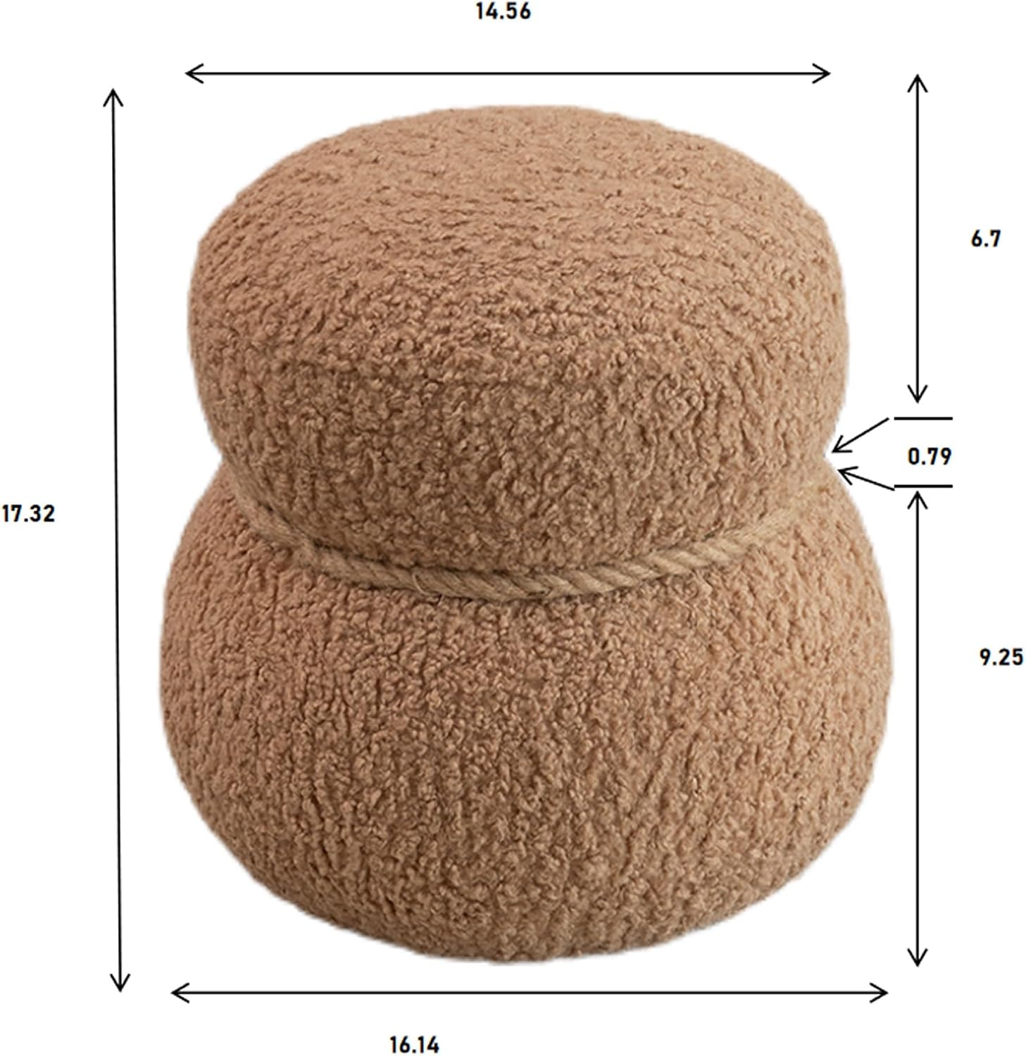 Snowman Stool, Seat Body Width 14.56 Inches, Round Belly, Playful Cute, Suitable for Any Space,Soft Stool