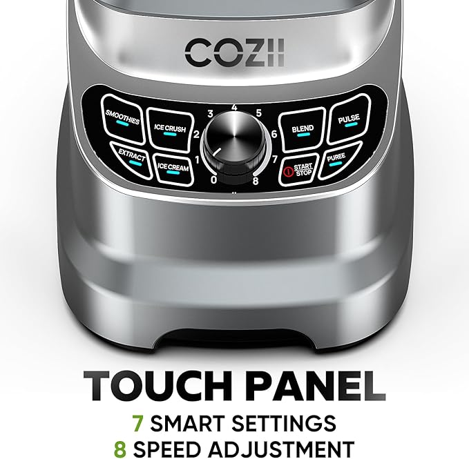 COZII Professional Plus Blender,2000W Peak Watts,Countertop Blenders for Kitchen, 64 Oz Pitcher/21-Oz To-go Cup,7 Preset Programs and Total Crushing Technology for for Smoothies Ice and Frozen Fruit