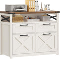 Farmhouse 4 Drawer File Cabinet with Open Storage Shelf, Lateral Filing Cabinet Fits Letter/A4/ Size, Home Office Filing Organizer, Document Storage Printer Stand for Office and Home. Uunique White