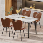 Modern Dining Chair, Faux Leather with Metal Legs for Kitchen (1PCS, Brown) | Easy to Clean Faux Leather, Ergonomic Back Support, 300 lbs Capacity, Minimalist for Kitchen, Dining Room, Restaurant, Cafe