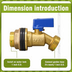 GHT 3/4 spigot for rain barrel, brass bulkhead water barrel spigot kit for diy tank parts and accessories connect garden hose outdoor bucket (1 pc, blue)