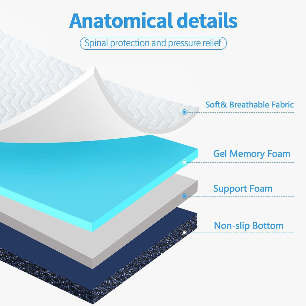 CYMULA Folding Mattress Full Size, Memory Foam 6 inch Tri Portable Trifold Mattress Futon Topper Full with Breathable & Washable Cover, Murphy Bed Guest Bed RV Trips,52"×73"×6"