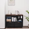40" Lateral File Cabinet,Farmhouse Wood Small Home Office Storage with Wheels,Filing Cabinet with 2 Drawers for Legal/Letter/ A4 Size