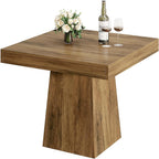 Tribesigns 31.5" Square Dining Table for 4, Farmhouse Kitchen Table with 3.93" Thick Tabletop & Heavy-Duty Base, Space-Saving Small Dinner Table for Dining Room, Apartment, Living Room, Brown