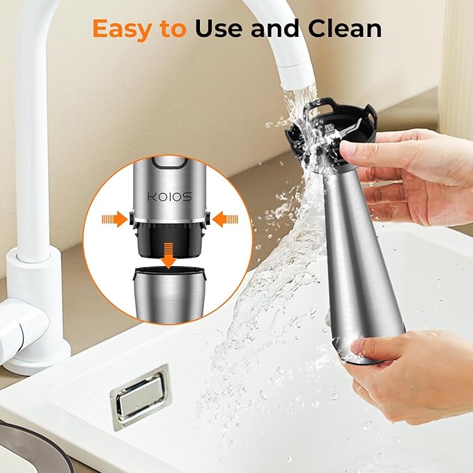 KOIOS Immersion Blender Handheld - Trigger Variable Speed 5-in-1 Immersion Hand Blender 1100W, Anti-Scratch Stainless Steel Shaft, Chopper & Milk Frother, Non-BPA for Soup, Baby Food and Smoothies