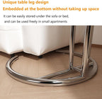 Round End Table, Side Table for Living Room, Small Spaces, Modern White Nightstand, Suitable for Bedroom, Living Room and Balcony(Clear)