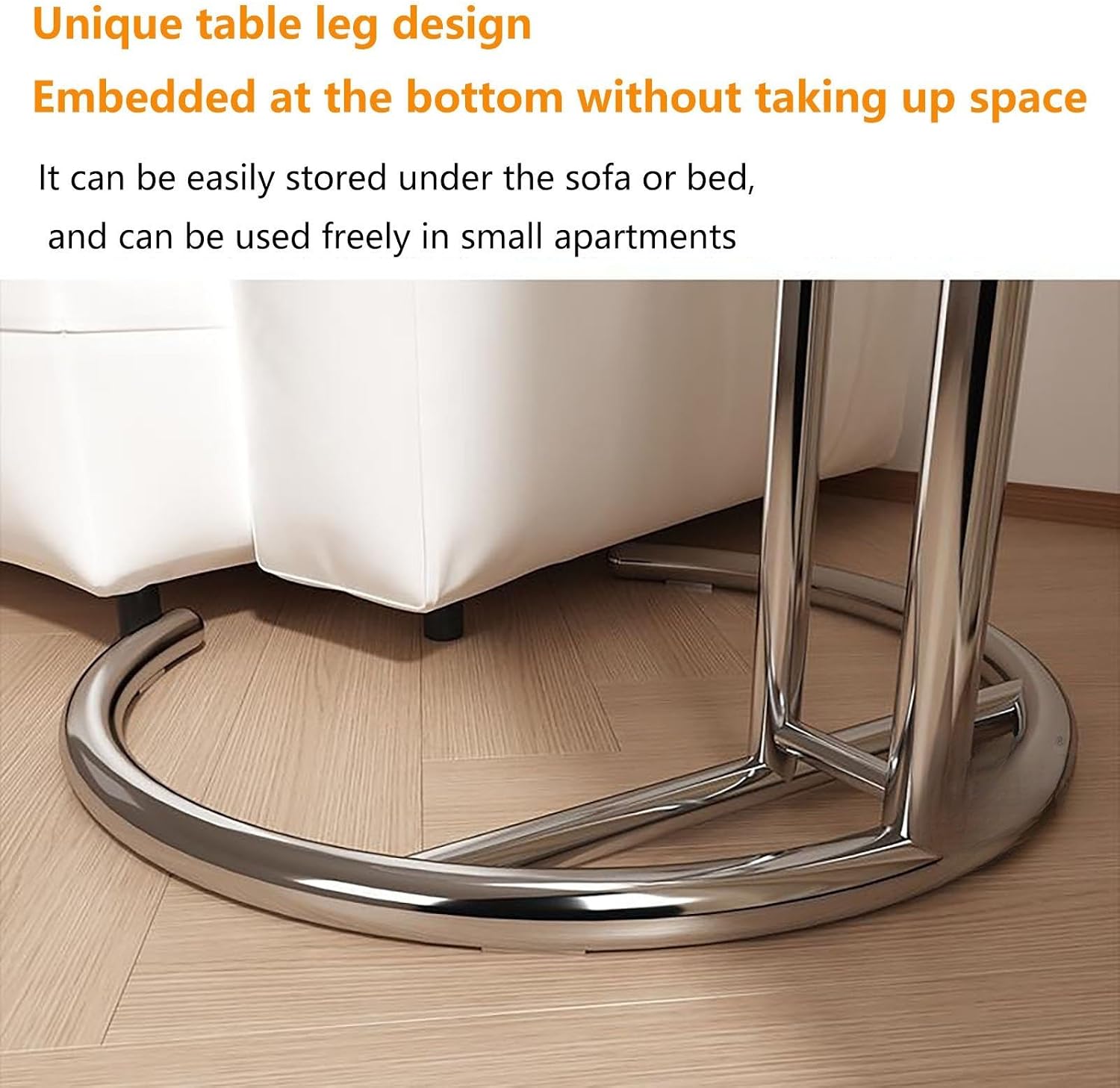 Round End Table, Side Table for Living Room, Small Spaces, Modern White Nightstand, Suitable for Bedroom, Living Room and Balcony(Clear)