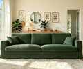 Welzona 101" Sofas for Living Room, Oversized Couch,Couches for Living Room | Comfy Corduroy Couch, Tool-Free Setup Sofa Couch, 6.3" Extra Wide Armrest, All-Wood Modern Couch For Bedroom, 2 Pillow, Green
