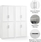 Crosley Furniture Savannah 2-Piece Pantry Storage Cabinet Set with Shelves, Kitchen, Dining, or Laundry Room, White