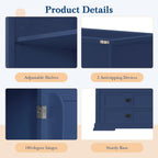 LUMISOL 78" Tall Kitchen Pantry Cabinet with Hutch and Drawers, Modern Kitchen Hutch with Door Shelf and Adjustable Shelves, Large Food Pantry Storage Cabinet for Kitchens,Dining Room, Blue
