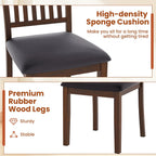 Giantex Wooden Dining Chairs Set of 4, Upholstered Kitchen Chairs w/Slat Back, Wear-Resistant PVC Leather, Rubber Wood Legs, Farmhouse Dining Side Chairs for Dining Room, Living Room, Espresso