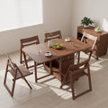 Extendable Drop Leaf Folding Dining Table with 2 Hidden Storage Drawers and 4 Wheels, No Assembly Required Space Saving Table for Small Spaces, Living Room & Kitchen (59.06 inch Table & 8 Chairs)