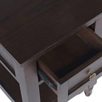 Brentwood Modern Transitional Chairside End Table with Drawer and Storage Shelf,Dark Brown