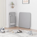 Kids Folding Table and Chairs Set 3-Piece PU Padded No Assembly | Fold-Flat Design + No Assembly + PU Padded Comfort – A Perfect Space-Saving Activity Set for Kids Ages 2-8