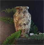 roro Handmade Rustic 7-Inch Brown Rustic Ceramic Vase - Antique Indoor Outdoor with an Elegant Classic -Shaped Design