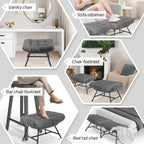 BULEXYARD 2 Pieces Outdoor Patio Ottomans, Multipurpose All Weather PE Rattan Ottoman Set, Indoor Outdoor Wicker Footrest with Removable Thicken Padded Cushions (Grey)