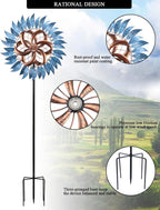MUMTOP Wind Spinners Outdoor Metal 6.5 FT Large Two-Way Wind Sculptures for Patio Yard and Garden Decor