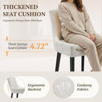 COLAMY Modern Dining Room Chairs Set of 4 with Mid Back and Wood Legs, Upholstered Kitchen Chairs for Dining Room/Living Room, Beige