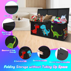 Extra Large Toy Box Chest, Collapsible Storage Bins with Lids, 40"x16"x16" | Sturdy Kids Storage Organizer Toy Bins Basket with Dividers, Bedroom Nursery Playroom Organization, Black