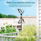 Wind Spinners Outdoor – Metal Large Wind Spinner with Stake for Yard and Garden, Garden Wind Sculptures & Spinners, Ideal Gift for Family (13'' W x 70.5'' H)