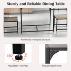 Giantex 3-Piece Dining Table Set for 2, Small Industrial Kitchen Table with 2 Chairs, Metal Frame, Space Saving Dinette Set for Breakfast Nook Dinner Small Space Apartment Living Room, Grey Oak