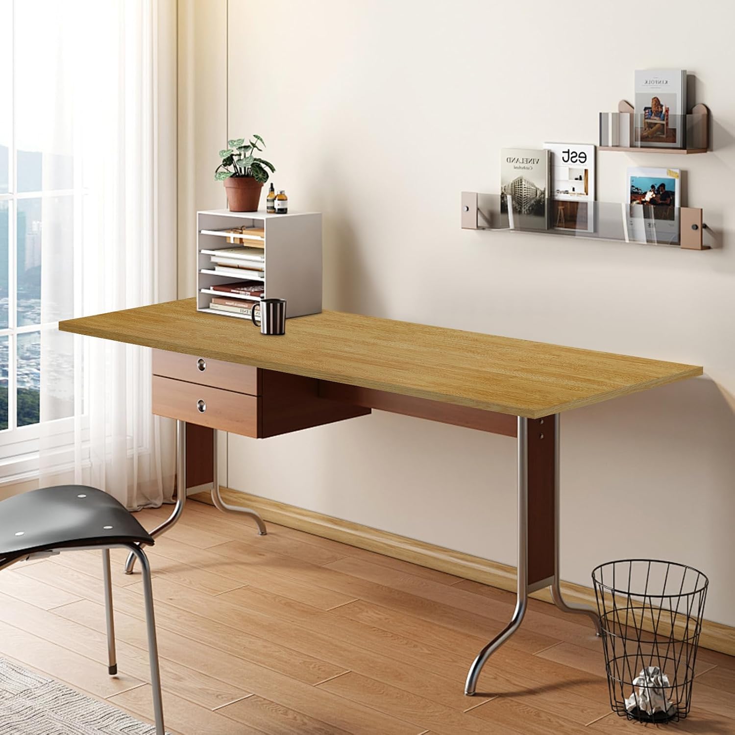 Butcher Block Countertop 70.86x23.62 Inch Plywood Rectangular Tabletop for Kitchen