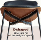 BedsPick Mid-Century Modern Dining Chairs Set of 4, PU Leather Upholstered Dining Room Chairs with Walnut Grain Back, Bentwood Kitchen Chairs with Adjustable Feetpads for Dining Room, Kitchen, Black