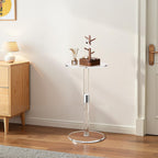 VEVOR Acrylic Drink Table, Small Round Side Table with Solid Post, Modern Clear End Table Transparent Cake Desk for Coffee, Cocktail, Dessert, Snack, Living Room, Bedroom, Bathroom, Easy Assembly
