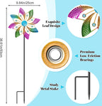 Wind Spinner Outdoor, Standing Wind Sculpture Yard Art Decorations, Metal Windmill for Patio Lawn & Garden Decor (B-Colorful-2PCS)