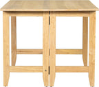LUMISOL Extendable Dining Room Table for 4, Small Folding Drop Leaf Kitchen Dining Table, 18–36 inch, Space-Saving, Easy Assembly, Natural