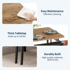 Takywep Dining Table Set for 4 – Wooden Kitchen Table with 4 PU Upholstered Chairs, Industrial Metal Frame Kitchen & Dining Set for Home, Apartment, Studio, Brown & Black