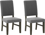 Giantex Dining Chairs Set of 2, Mid-Century Velvet Fabric Upholstered Chairs with Rubber Wood Legs, Thick Padded Seat, High Back, Modern Side Armless Chairs for Kitchen Living Dining Room