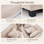 41" Oversized Chair with Ottoman, Chenille Reading Chair and a Half, Deep Seat Comfy Armchair with Pillows for Living Room, Bedroom, Apartment, Home Office (Coffee)