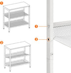 HOOBRO End Table, 3-Tier Narrow Side Table, Nightstand with 2 Flat or Slant Adjustable Shelves for Small Spaces, Hallway, Living Room, Bedroom, Sturdy, Easy Assembly, White WT23BZ01G1