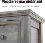 LGHM Set of 2 Large Nightstand with Charger Station, 27" W Night Stand with 3 Large Drawers, Accent Small Dresser Bed Side Table, Stable Thick Wood Legs, Timeless Look,Gray