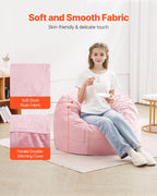 VEVOR Bean Bag Chair, 3 feet Round Bean Bag Chair with Removable and Washable Cover, 25D Memory Foam Filled with Soft and Smooth Dutch Velvet, Bean Bag for Bedroom or Playroom, Pink