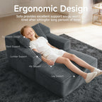 45" Cloud Chair, Corduroy Chaise Lounge Indoor | Single Sofa Bed, No Assembly, Ergonomic Support, Compact Size for Dorms, Apartments and Bedrooms,Reading Nooks & Study Spaces