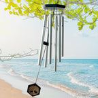 33" Tree of Life Memorial Wind Chimes | Elegant Silver Sympathy Wind Chime for Loss of Loved One, Tranquil Deep-Tone Windchimes, Outdoor Hanging Garden Decor