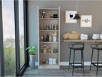 Multistorage Pantry Cabinet, Five Shelves, Double Door, Beige