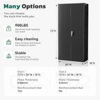 Greenvelly 72" H Metal Storage Cabinet, 36" W x 18" D Black Metal Cabinet with 2 Doors and 4 Adjustable Shelves,Locking Cabinets for Office, Home, Garage, School