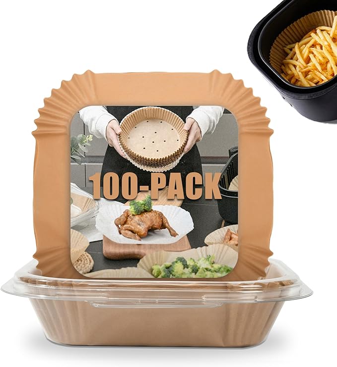 Air Fryer Disposable Paper Liner Compatible with COSORI and Ninja Air Fryer Toaster Oven, Non-stick Air Fryer Parchment Paper Baking Accessories