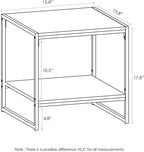 Furinno CAMNUS 2-Tier Metal Frame Side Table, Easy Assembly, Americano | Modern Square End Table with Open Shelf, Night Stand, Bedside Table, for Living Room, Bedroom