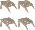 NAVINE Adirondack Ottoman Set of 4, Folding Adirondack Ottoman for Adirondack Chair, HDPE All Weather Outdoor Footstool for Patio, Backyard, Porch, Garden, Brown